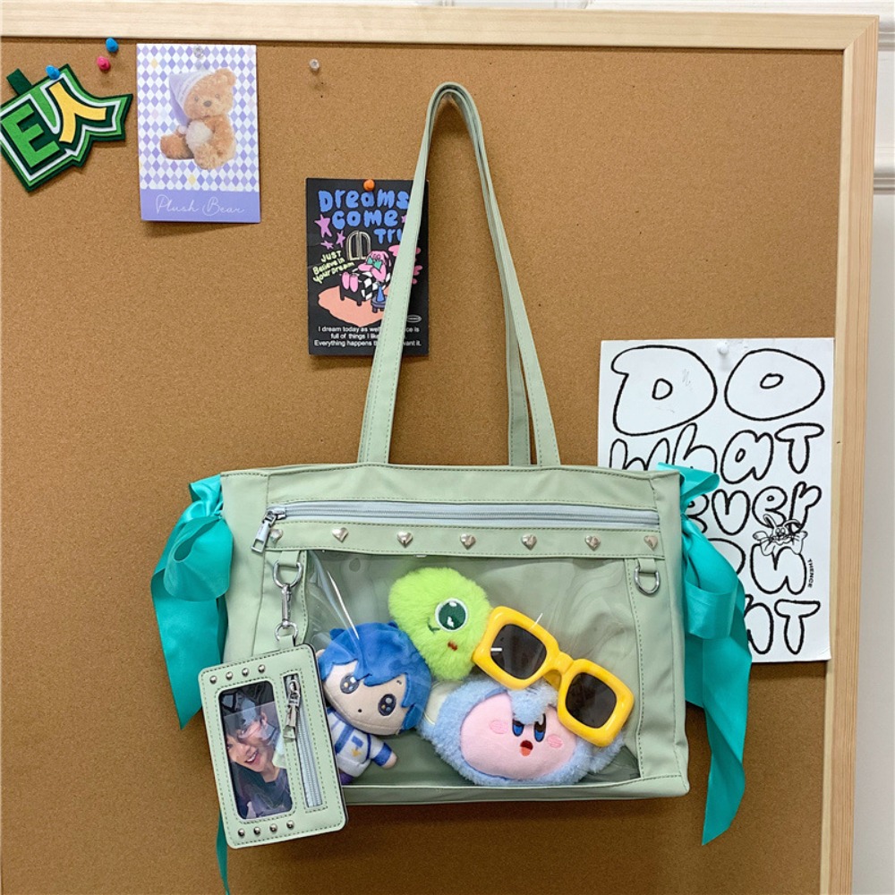 Anime Merchandise Women - Harajuku Bow Rivet Itabag Badge Display